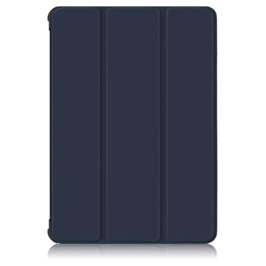 For Samsung Galaxy Tab S7 FE 12.4 Solid Color TPU Horizontal Flip Tablet Leather Case with 3-Fold Holder & Sleep / Wake-up Function(Dark Blue) by bashfashion