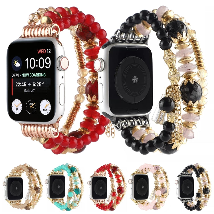 Pearl Strap Watch Band For Apple Watch Ultra 49mm&Watch Ultra 2 49mm / Series 9&8&7 45mm / SE 3&SE 2&6&SE&5&4 44mm / 3&2&1 42mm(Black) by bashfashion