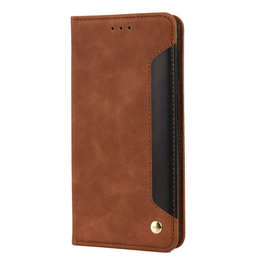 For Xiaomi Redmi Note 11 Skin Feel Splicing Leather Phone Case(Brown) by bashfashion