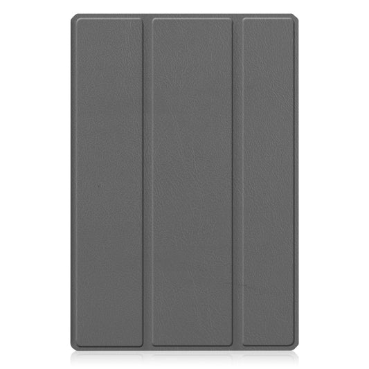 For Samsung Galaxy Tab A8 2021 SM-X205 3-Fold Holder Leather Tablet Case(Grey) by bashfashion