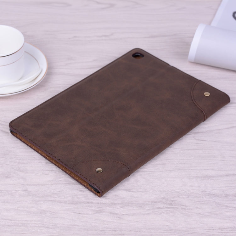 For Samsung Galaxy Tab A7 Lite T220/T225 Retro Leather Tablet Case(Dark Brown) by bashfashion