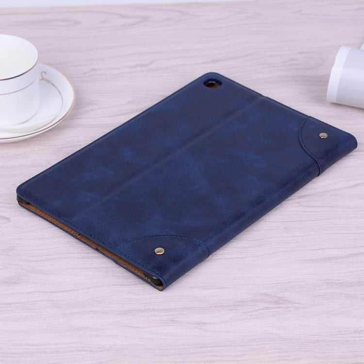For Samsung Galaxy Tab A7 T500 Retro Leather Tablet Case(Blue) by bashfashion