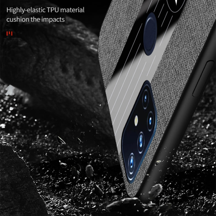 For OnePlus Nord N10 5G XINLI Stitching Cloth Texture Shockproof TPU Phone Case(Grey) by XINLI