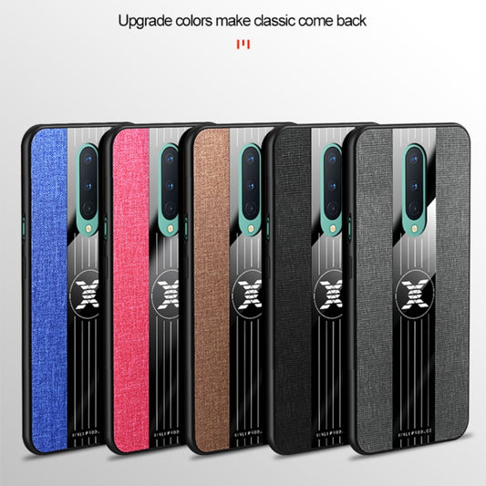 For OnePlus 8 XINLI Stitching Cloth Texture Shockproof TPU Phone Case(Blue) by XINLI