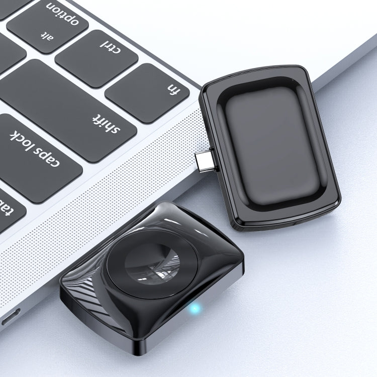 JJT-997 Type-C Interface Earphone and Watch Double-sided Wireless Charger for AirPods & iWatch(Black) by bashfashion