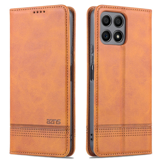 For Honor X30i AZNS Magnetic Calf Texture Horizontal Flip Leather Phone Case(Light Brown) by AZNS