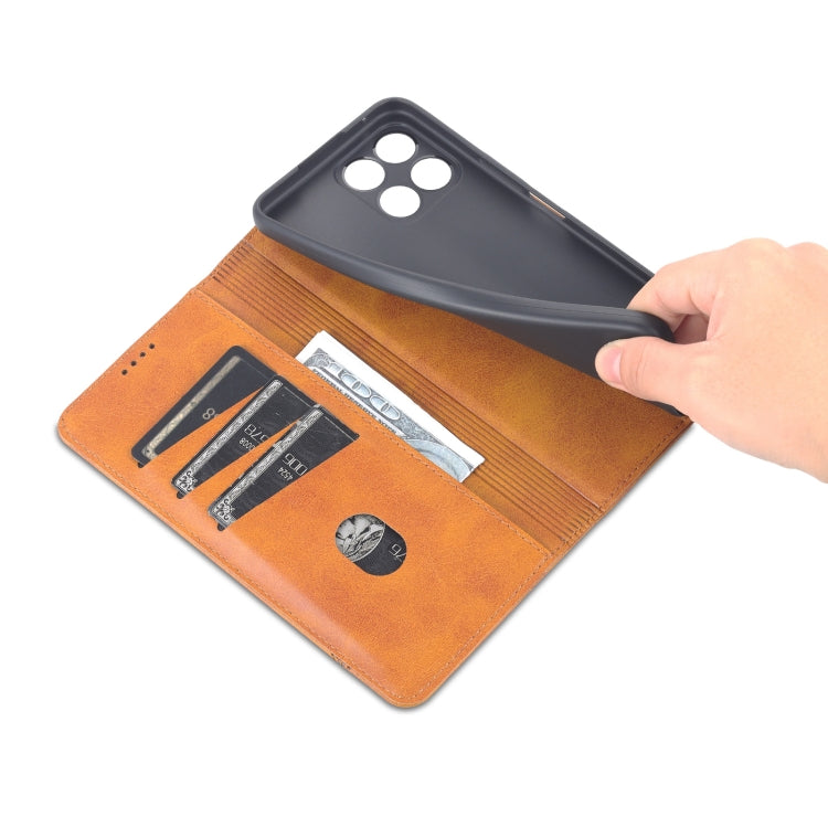 For Honor X30i AZNS Magnetic Calf Texture Horizontal Flip Leather Phone Case(Light Brown) by AZNS