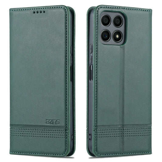 For Honor X30i AZNS Magnetic Calf Texture Horizontal Flip Leather Phone Case(Dark Green) by AZNS