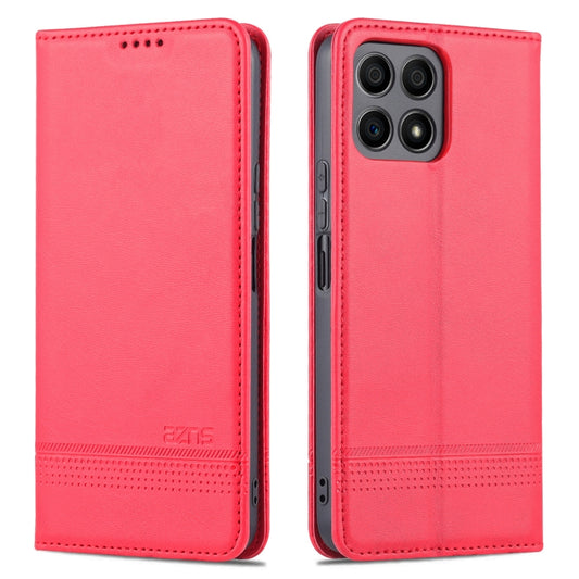 For Honor X30i AZNS Magnetic Calf Texture Horizontal Flip Leather Phone Case(Red) by AZNS