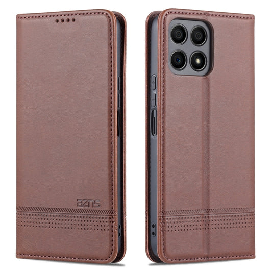 For Honor X30i AZNS Magnetic Calf Texture Horizontal Flip Leather Phone Case(Dark Brown) by AZNS