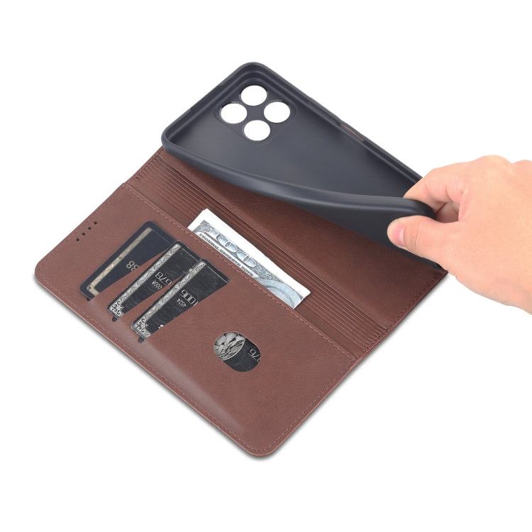 For Honor X30i AZNS Magnetic Calf Texture Horizontal Flip Leather Phone Case(Dark Brown) by AZNS