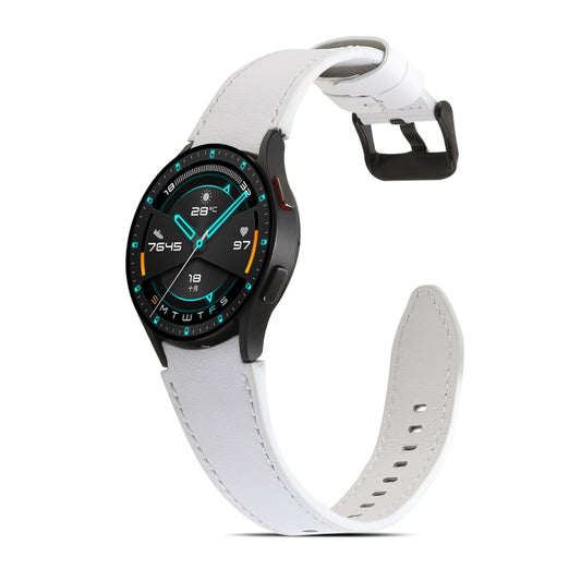 For Samsung Galaxy Watch4 40mm/44mm Double-sided Leather Watch Band(White) by bashfashion