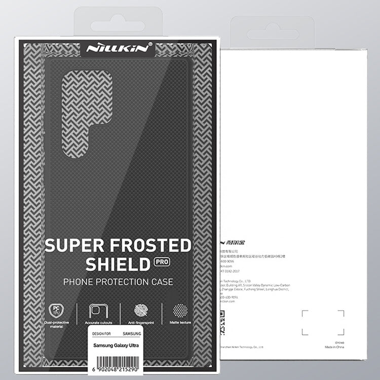 For Samsung Galaxy S22 Ultra 5G NILLKIN Super Frosted Shield Pro PC + TPU Phone Case(Black) by NILLKIN