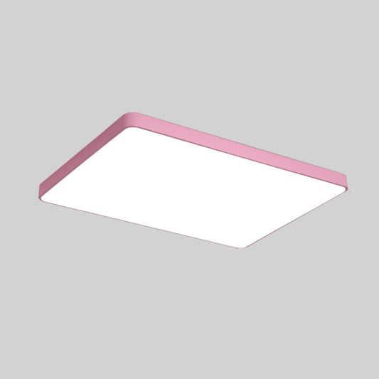 Macaron LED Rectangle Ceiling Lamp, 3-Colors Light, Size:88x62cm(Pink) by bashfashion
