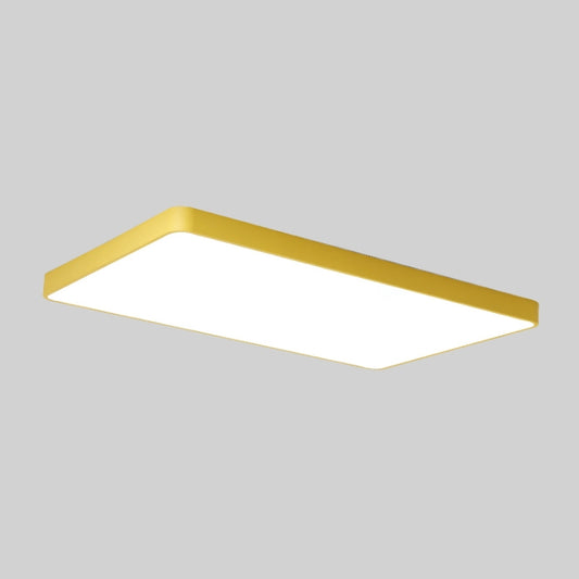 Macaron LED Rectangle Ceiling Lamp, Stepless Dimming, Size:88x62cm(Yellow) by bashfashion