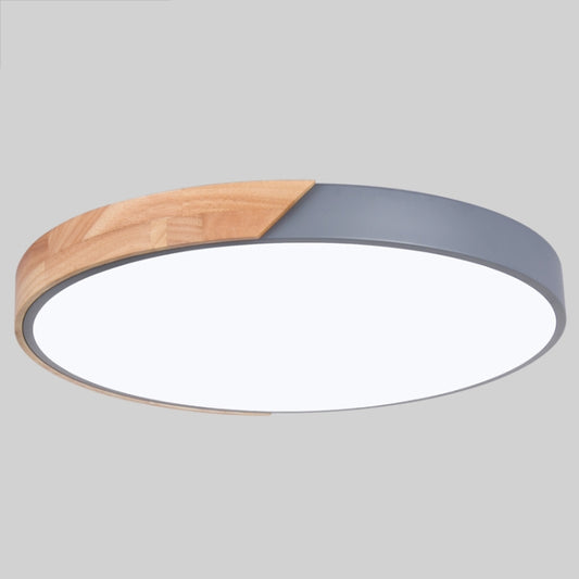Wood Macaron LED Round Ceiling Lamp, White Light, Size:50cm(Grey) by bashfashion