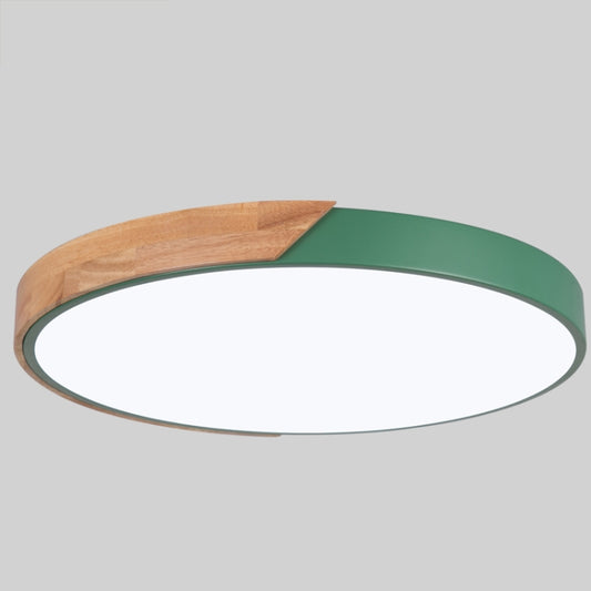 Wood Macaron LED Round Ceiling Lamp, White Light, Size:60cm(Green) by bashfashion