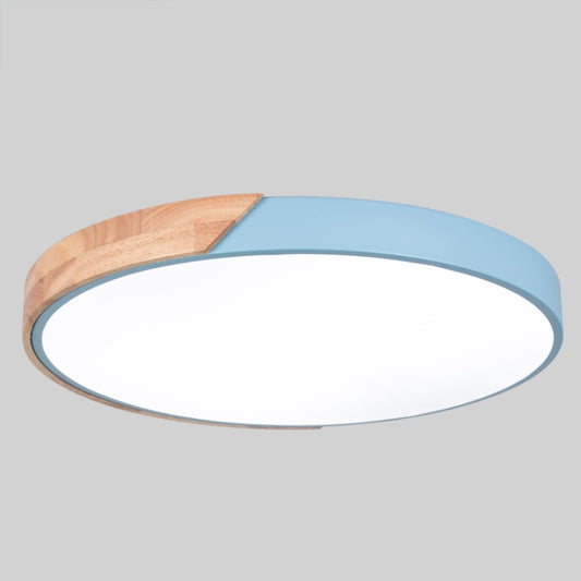 Wood Macaron LED Round Ceiling Lamp, Stepless Dimming, Size:60cm(Blue) by bashfashion