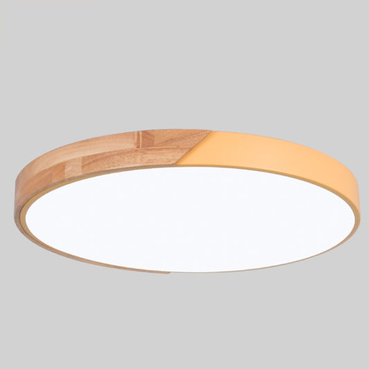 Wood Macaron LED Round Ceiling Lamp, Stepless Dimming, Size:60cm(Yellow) by bashfashion