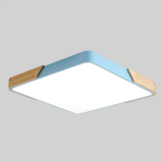 Wood Macaron LED Square Ceiling Lamp, White Light, Size:50cm(Blue) by bashfashion