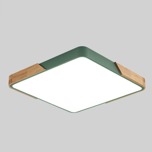 Wood Macaron LED Square Ceiling Lamp, White Light, Size:60cm(Green) by bashfashion