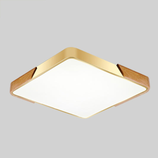 Wood Macaron LED Square Ceiling Lamp, 3-Colors Light, Size:50cm(Gold) by bashfashion
