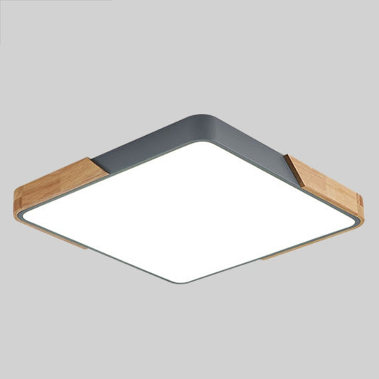 Wood Macaron LED Square Ceiling Lamp, Stepless Dimming, Size:40cm(Grey) by bashfashion