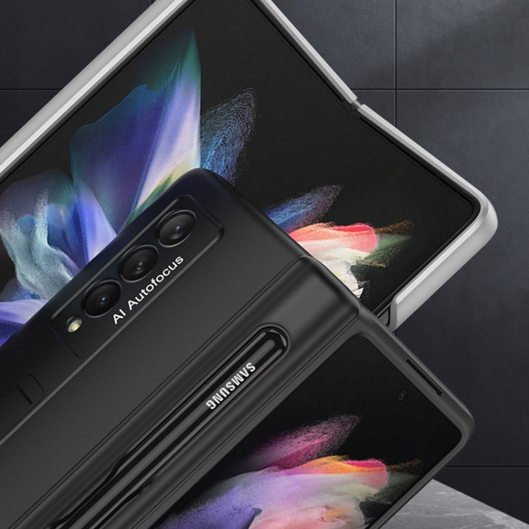 For Samsung Galaxy Z Fold3 5G GKK Magnetic Full Coverage Phone Flip Case with Pen Slot(Black) by GKK