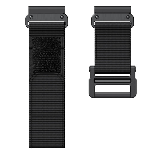For Garmin Fenix 6X / 5X 26mm Hook And Loop Fastener Nylon Watch Band(Black) by bashfashion