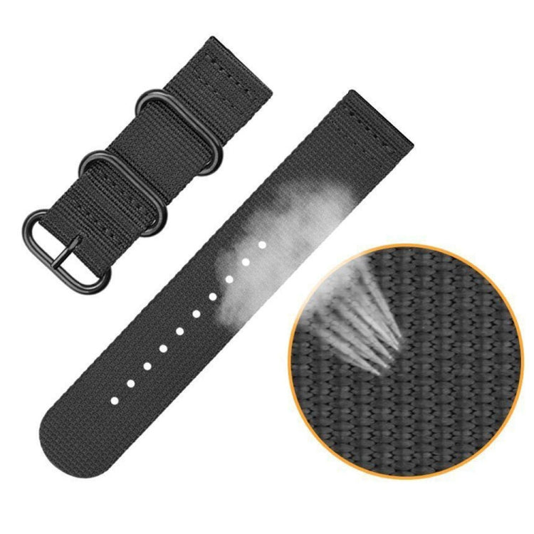 For Suunto 7 Three-ring Steel Buckle Nylon Watch Band(Black) by bashfashion