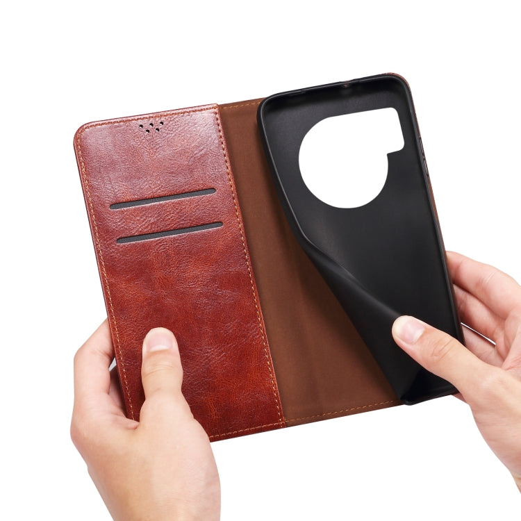 For Huawei nova 8i / Honor 50 Lite Simple Wax Crazy Horse Texture Leather Phone Case(Brown) by bashfashion