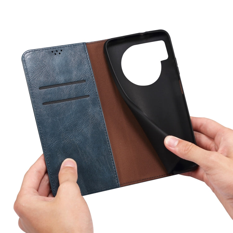 For Huawei nova 8i / Honor 50 Lite Simple Wax Crazy Horse Texture Leather Phone Case(Navy Blue) by bashfashion