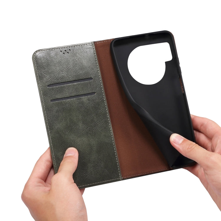 For Huawei nova 8i / Honor 50 Lite Simple Wax Crazy Horse Texture Leather Phone Case(Dark Green) by bashfashion