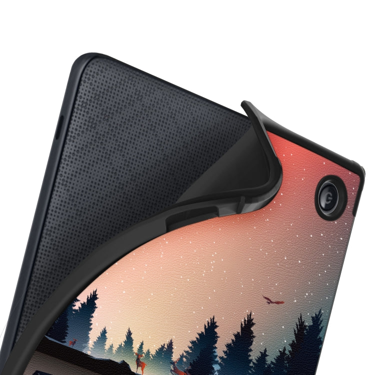 For KOBO Libra2 2021 Multi-folding Leather Tablet Case(Dusk) by bashfashion