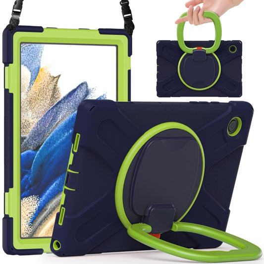 For Samsung Galaxy Tab A8 10.5 2021 Silicone + PC Tablet Case(Navy Blue + Lime) by bashfashion