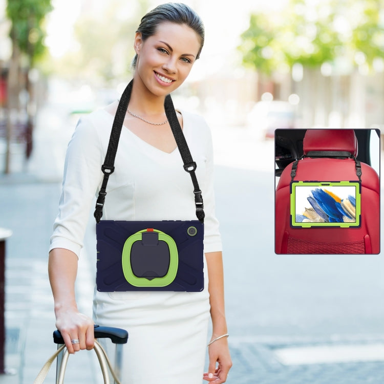 For Samsung Galaxy Tab A8 10.5 2021 Silicone + PC Tablet Case(Navy Blue + Lime) by bashfashion