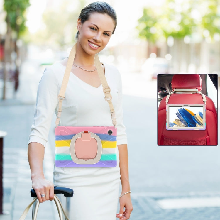 For Samsung Galaxy Tab A8 10.5 2021 Silicone + PC Tablet Case(Colorful Pink) by bashfashion