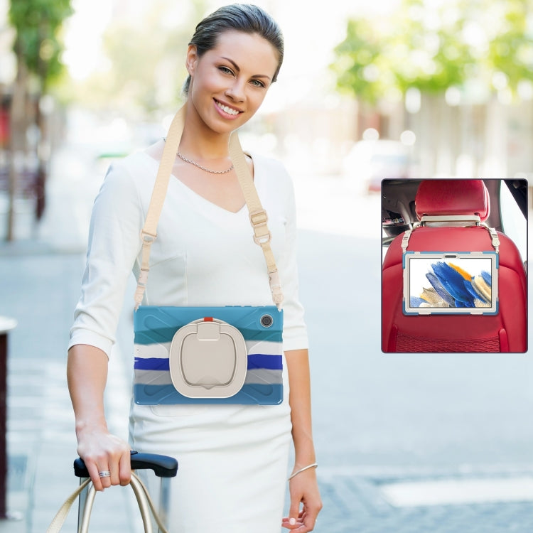 For Samsung Galaxy Tab A8 10.5 2021 Silicone + PC Tablet Case(Colorful Blue) by bashfashion