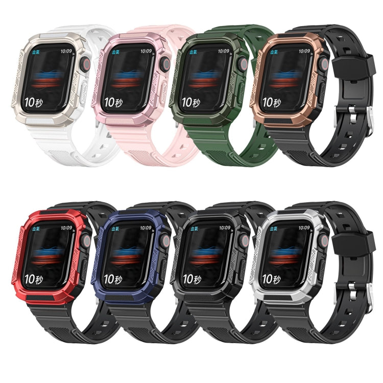 Two-color Integrated Watch Band For Apple Watch Series 7 45mm / 6&SE&5&4 44mm(White + Star Frame) by bashfashion