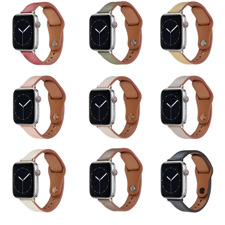 Nail Button Watch Band For Apple Watch Series 9&8&7 41mm / SE 3&SE 2&6&SE&5&4 40mm / 3&2&1 38mm(Apricot) by bashfashion