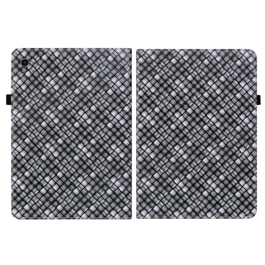 For Samsung Galaxy Tab A8 10.5 2021 Color Weave Leather Tablet Case with Holder(Black) by bashfashion