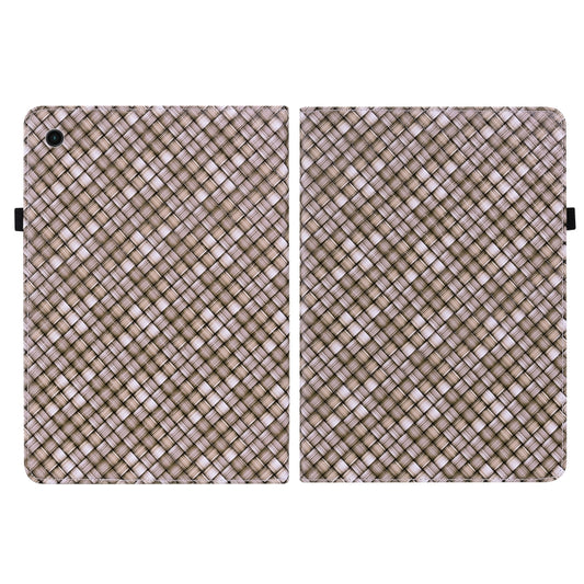 For Samsung Galaxy Tab A8 10.5 2021 Color Weave Leather Tablet Case with Holder(Brown) by bashfashion