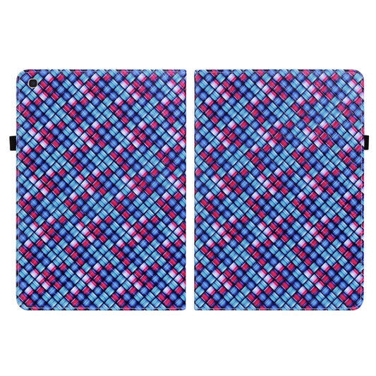 For Samsung Galaxy Tab A 10.1 2019 T510 Color Weave Leather Tablet Case with Holder(Blue) by bashfashion