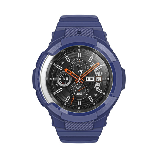 For Samsung Galaxy Watch4 Classic 42mm Carbon Fiber Sport Silicone Integrated Watch Band(Midnight Blue) by bashfashion