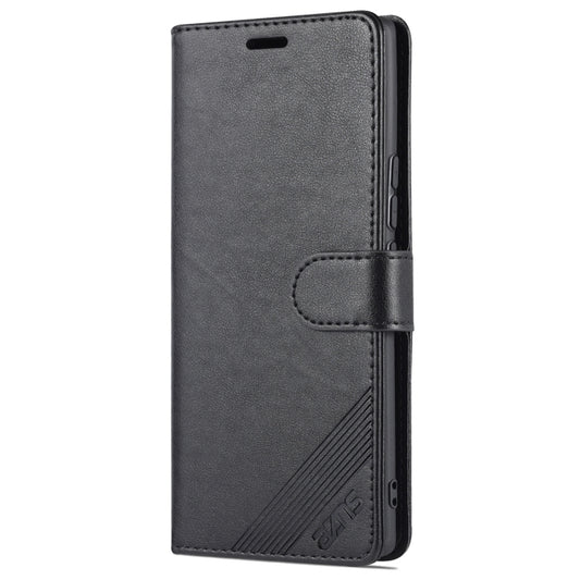 For Honor 60 Pro AZNS Sheepskin Texture Flip Leather Phone Case(Black) by AZNS