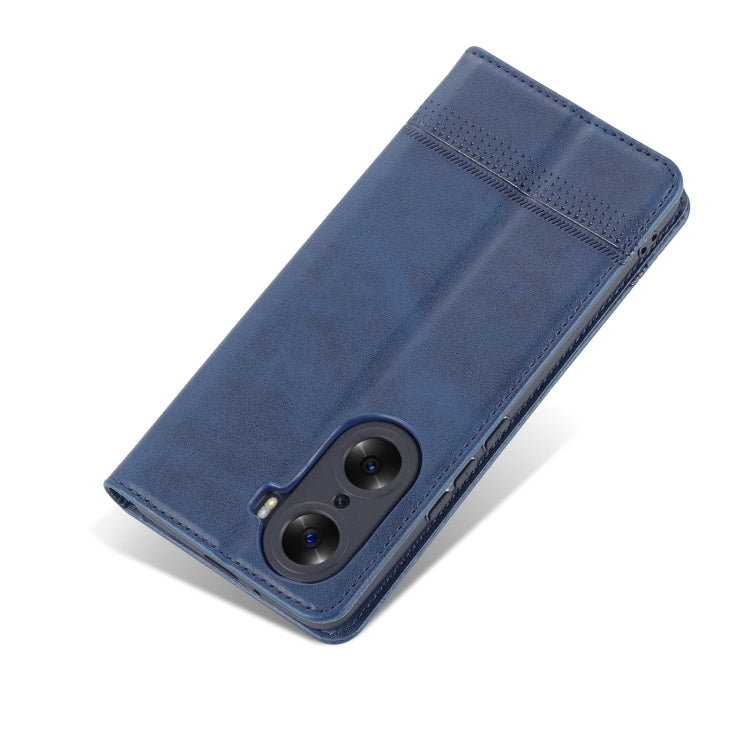 For Honor 60 AZNS Magnetic Calf Texture Horizontal Flip Leather Phone Case(Dark Blue) by AZNS