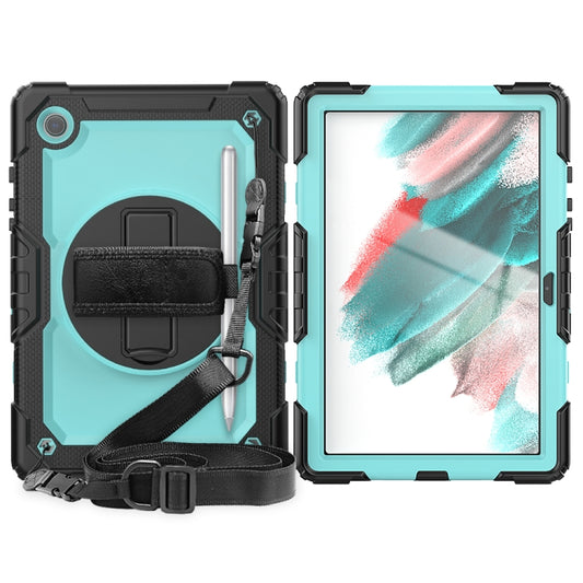 For Samsung Galaxy Tab A8 10.5 2021 X200 / X205 Silicone + PC Tablet Case(Light Blue + Black) by bashfashion