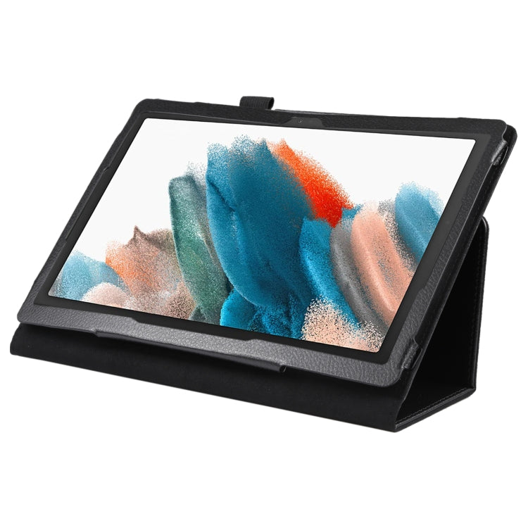 For Samsung Galaxy Tab A8 10.5 2021 Litchi Texture Solid Color Leather Tablet Case(Black) by bashfashion