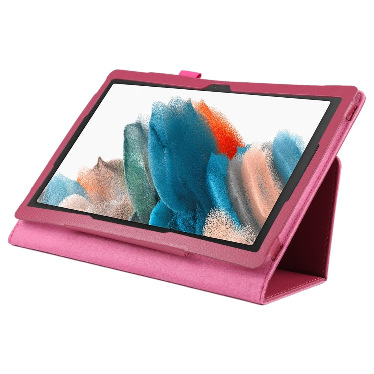 For Samsung Galaxy Tab A8 10.5 2021 Litchi Texture Solid Color Leather Tablet Case(Rose Red) by bashfashion