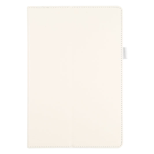 For Samsung Galaxy Tab A8 10.5 2021 Litchi Texture Solid Color Leather Tablet Case(White) by bashfashion